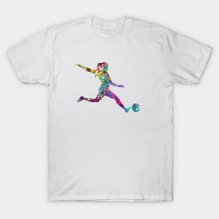 Woman footballer soccer player T-Shirt